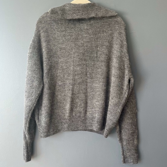 Quince Baby Alpaca-Wool Quarter-Zip Sweater in Charcoal Gray - Picture 7 of 10